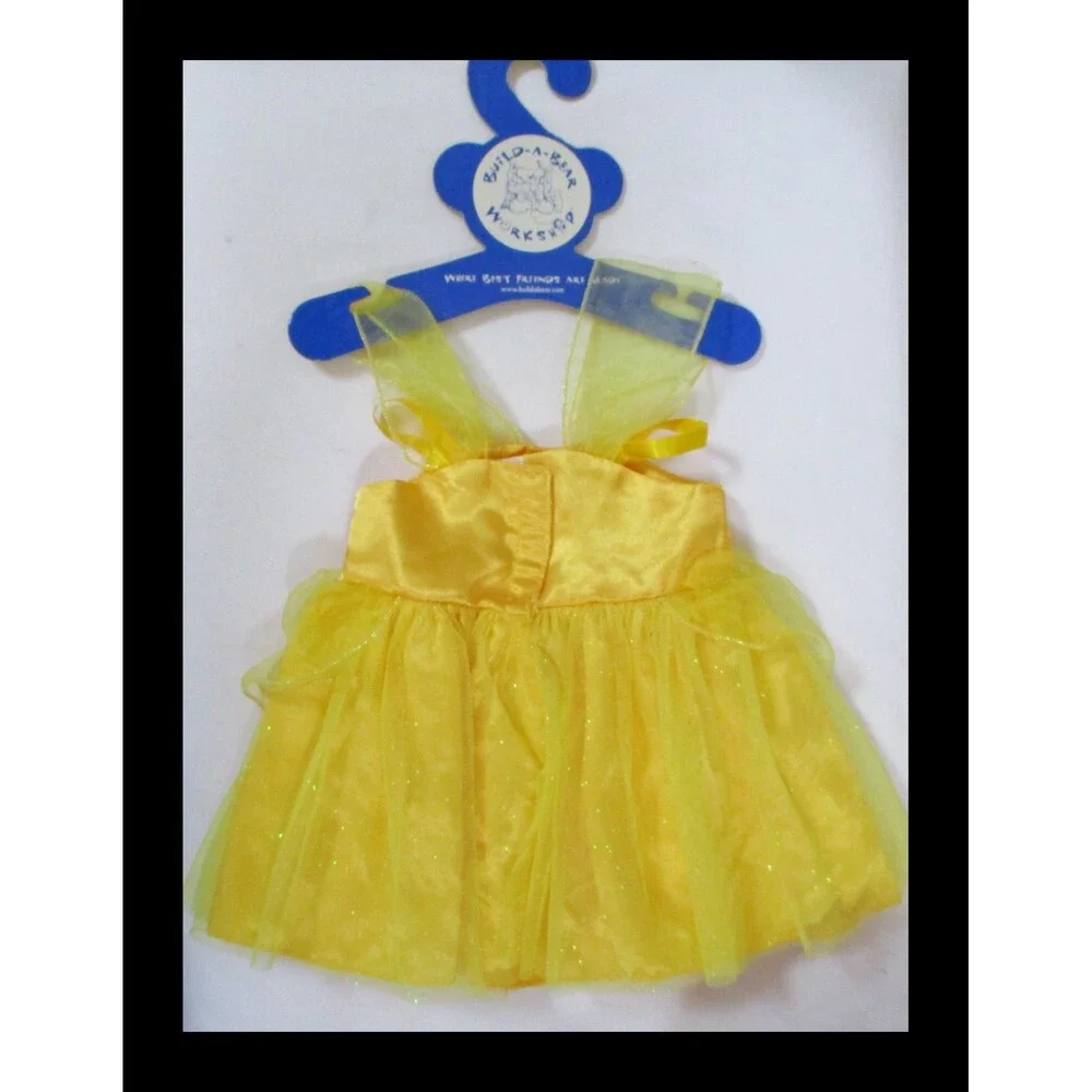 Build A Bear Workshop Disney Princess Belle Yellow Gown Dress with Hanger